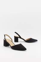 Thumbnail for your product : Nasty Gal Womens Immi Suede Low Block Heel Slingback Court - black - 3