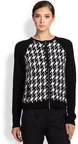 Thumbnail for your product : Piazza Sempione Jacquard Zip-Front Cardigan