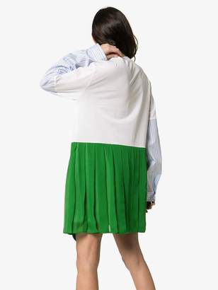 Prada contrasting pleated skirt dress