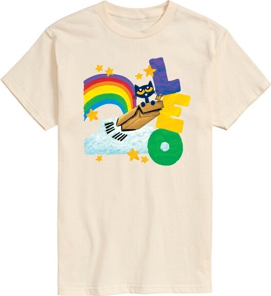 Pete The Cat Men'sPetetheCatLeoShortSleeveGraphicT-Shirt-Cream-3X-Large