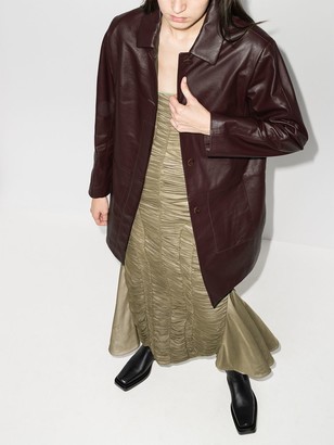 Richard Malone Single-Breasted Leather Coat