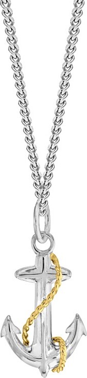 True Rocks Mini Anchor Pendant Sterling Silver With 18Kt Gold-Plate Detail