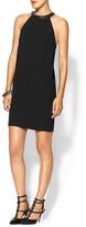 Thumbnail for your product : Robert Rodriguez Crepe And V-Leather Draped Dress
