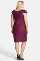 Thumbnail for your product : London Times Shimmer Shutter Pleat Sheath Dress (Plus Size)