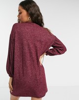 Thumbnail for your product : ASOS DESIGN ASOS DESIGN Petite long balloon sleeve mini dress in super soft berry