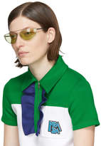 Thumbnail for your product : Prada Silver and Green Metal Oval Sunglasses