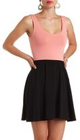 Thumbnail for your product : Charlotte Russe Bow-Back Color Block Skater Dress