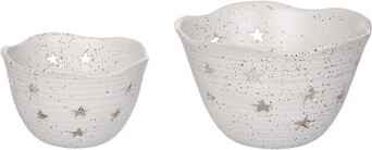 Ophelia & Co. Ceramic Stars Berry Bowls Set of 2 for Home Decorations Spring White Decorative Bowls for Indoor Use Gift Giving and Hostess Gifts for Tabletop Decor