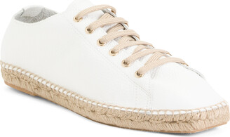 Maypol Made In Spain Leather Espadrille Square Toe Sneakers - ShopStyle