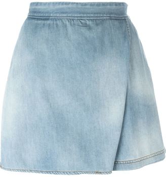 Just Cavalli smoked print wrap a-line skirt - women - Cotton - 27