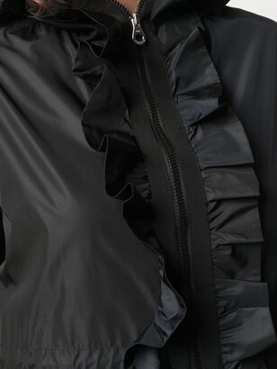 Duvetica Ruffled Zip-Up Hooded Jacket