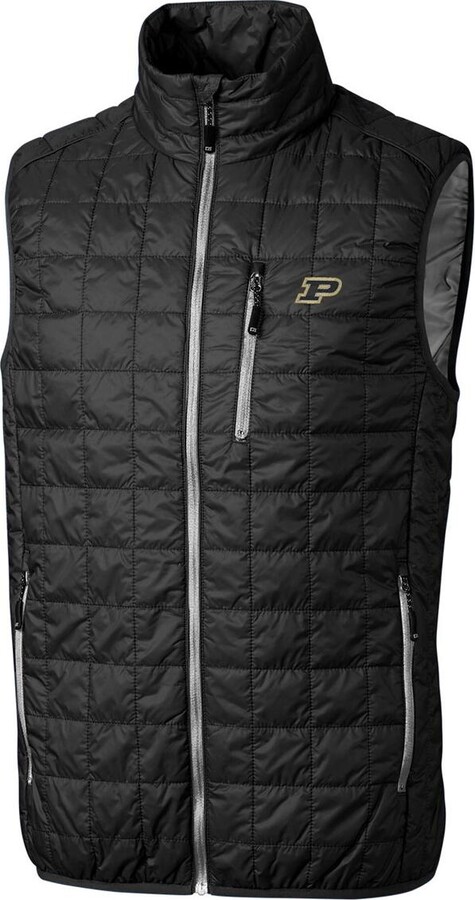 Cutter & Buck Men's Black Purdue Boilermakers Rainier Full-Zip Vest