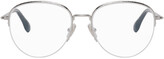 Thumbnail for your product : Victoria Beckham Silver Round Half-Rim Glasses