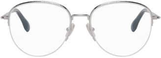 Victoria Beckham Silver Round Half-Rim Glasses