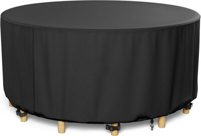 Round Patio Table Cover Waterproof, Heavy-Duty Round Patio Furniture Covers, No Tears Anti UV No Fading (96" Dia X 28" H)