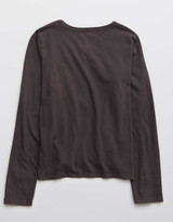 Thumbnail for your product : aerie Long Sleeve Cropped Henley T-Shirt