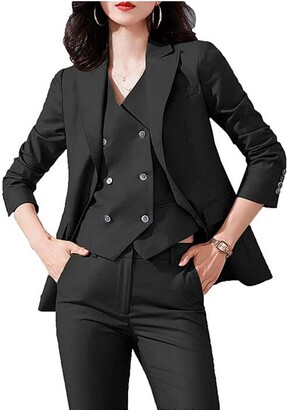 Botong 3 Piece Women's Office Lady Suit Blazer Vest Pants Business