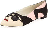 Thumbnail for your product : Alice + Olivia Stacey Face Pointy Flat, Soft Pink