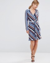 Thumbnail for your product : Vila Diagonal Stripe Wrap Dress