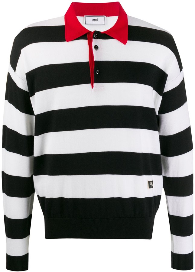 hood by air long sleeve striped polo