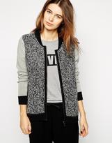 Thumbnail for your product : Shae Mohair Blend Zip Front Heathered Baseball Jacket
