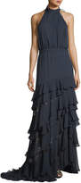 Thumbnail for your product : Haute Hippie Stars In The Sky Asymmetric Ruffle Gown
