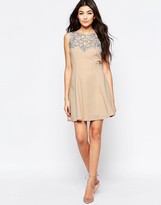 Thumbnail for your product : Liquorish Fit and Flare Dress with Embellished Yoke