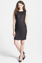 Thumbnail for your product : Calvin Klein Contrast Lined Stretch Knit Sheath Dress