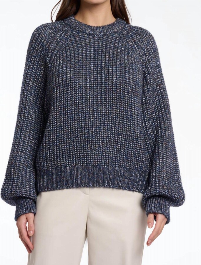 Rino&Pelle Eda Metallic Sweater In Blue Shadow