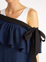 Thumbnail for your product : Isa Arfen Mali Baby Off The Shoulder Linen Dress - Womens - Navy Multi