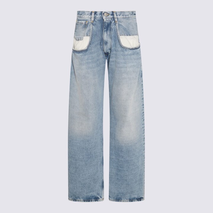 Blue Cotton Denim Jeans