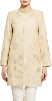 Thumbnail for your product : Bella Tu Bloom Jacquard Metallic Thread Jacket w/ Embellished Mandarin Collar
