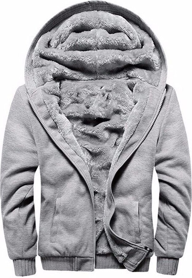 Hoodies for Men Men's Hoodies Pullover Heavyweight Fleece Sweatshirt Full Zip Up Thick Sherpa Lined Jackets Outwear Coats 