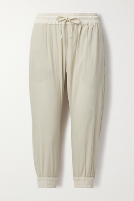 PARADISED + Net Sustain Crinkled Cotton-gauze Track Pants - Cream