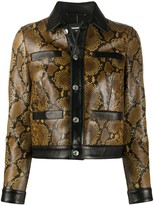 Thumbnail for your product : DSQUARED2 Snakeskin Effect Contrast Leather Jacket