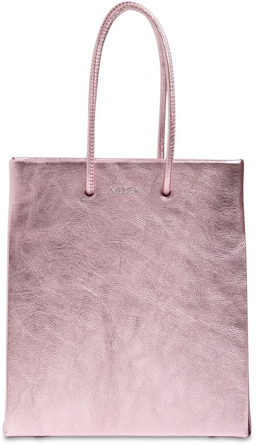 metallic leather bag