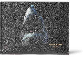 Givenchy Shark-Print Pebble-Grain Leather Cardholder