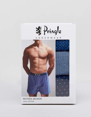 Pringle Woven Boxer 3 Pack With Spot Print