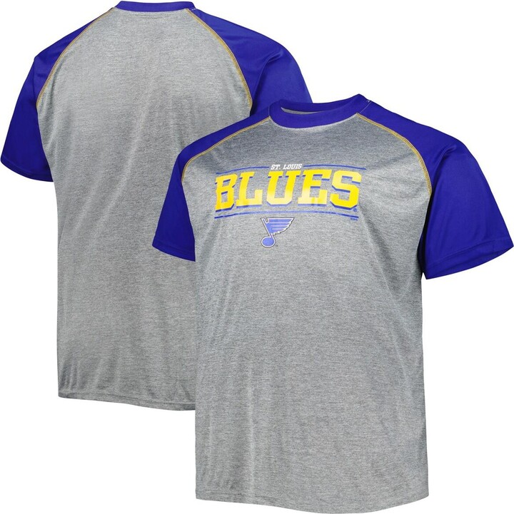 Profile Men's Heather Gray St. Louis Blues Big and Tall Logo Raglan T-shirt