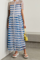 Thumbnail for your product : STAUD Guilia Striped Organza Shirt Dress