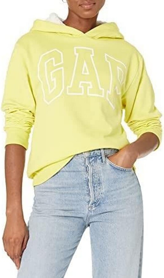 GAP womens Logo Sherpa Lined Hood Sweatshirt