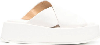 white platform chunky sandals