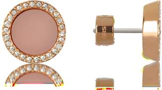 Michael Kors Heritage Rose Gold Stud Earrings w/Crystals