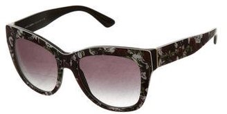 Dolce & Gabbana Oversize Floral Print Sunglasses w/ Tags