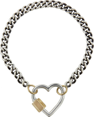 Marla Aaron Heavy Curb Chain with Yellow Gold Loops Bracelet