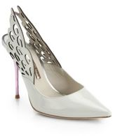 Thumbnail for your product : Webster Sophia Winged Leather Slingback Pumps