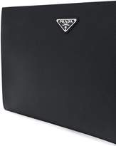 Thumbnail for your product : Prada logo plaque portfolio clutch