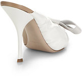 Thumbnail for your product : Miu Miu Bow Leather & Patent Leather Mule Sandals
