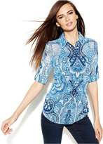 Thumbnail for your product : INC International Concepts Printed Button-Front Shirt
