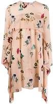 Thumbnail for your product : RED Valentino floral print draped dress